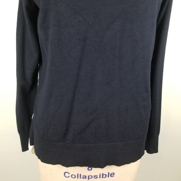 Adriana Papell Black White Long Sleeve Blouse - Picture 3 of 7